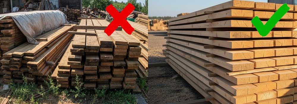 Как правильно хранить пиломатериалы